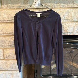 H&M Basics Blue Long Button Down Cardigan Medium